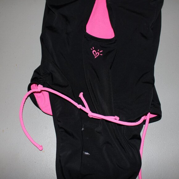 Pink & Black 1 Pcs Justice Swimsuit Size 14 - Picture 7 of 9